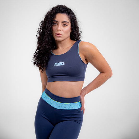 TOP DUPLA FACE FITDANCE AZUL