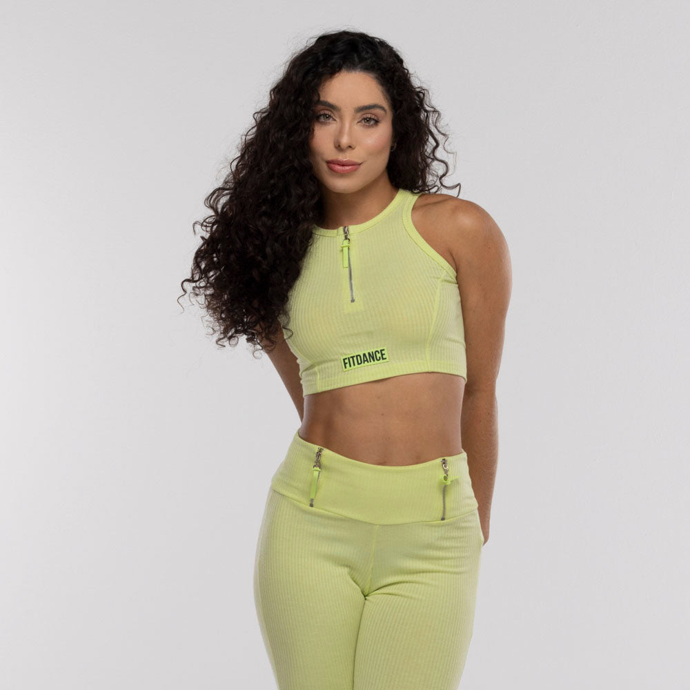 TOP CROPPED ZÍPER FITDANCE CITRUS