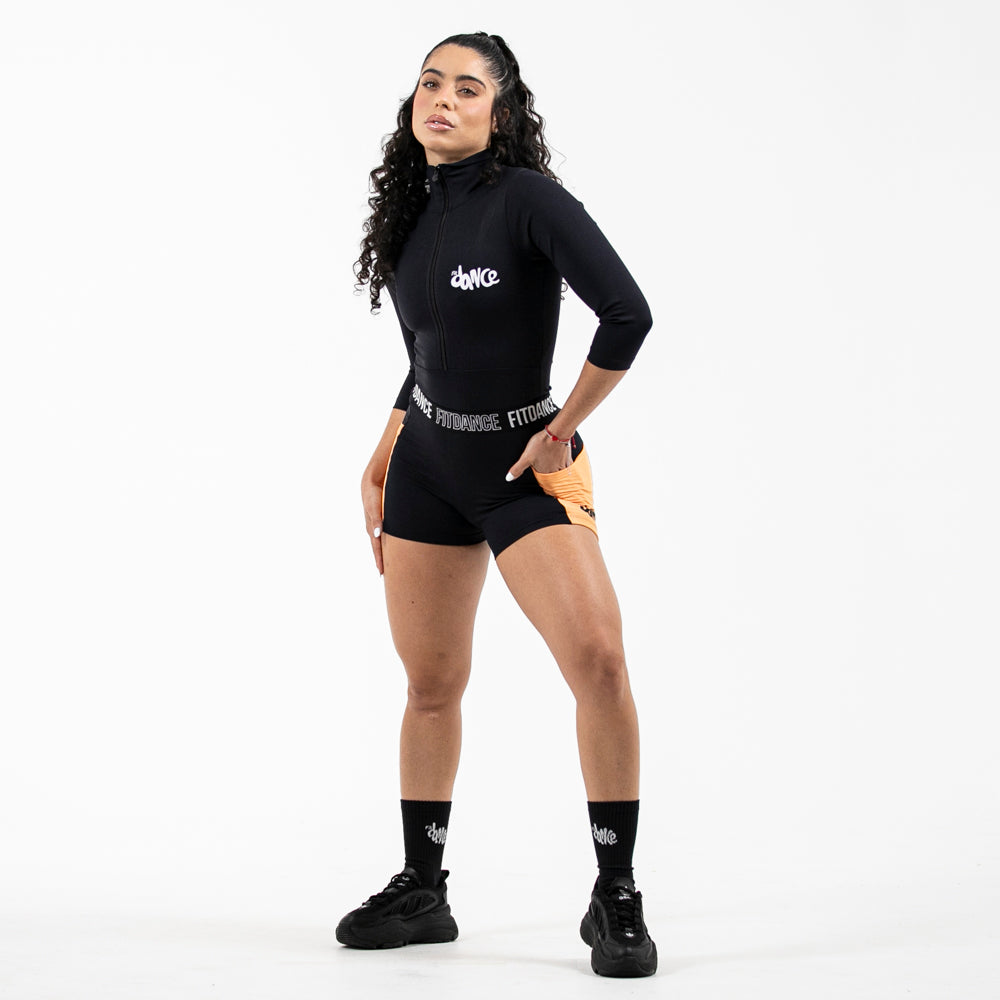 BODY CAVADO GOLA ALTA ML BEATS FITDANCE PRETO