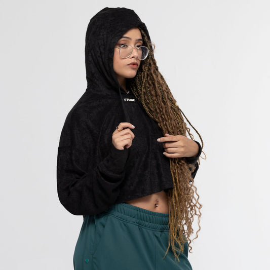 BLUSÃO CROPPED ATOALHADO FTDNC PRETO