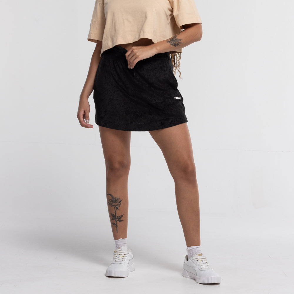 SAIA CURTA MALHA COTELÊ FTDNC PRETO
