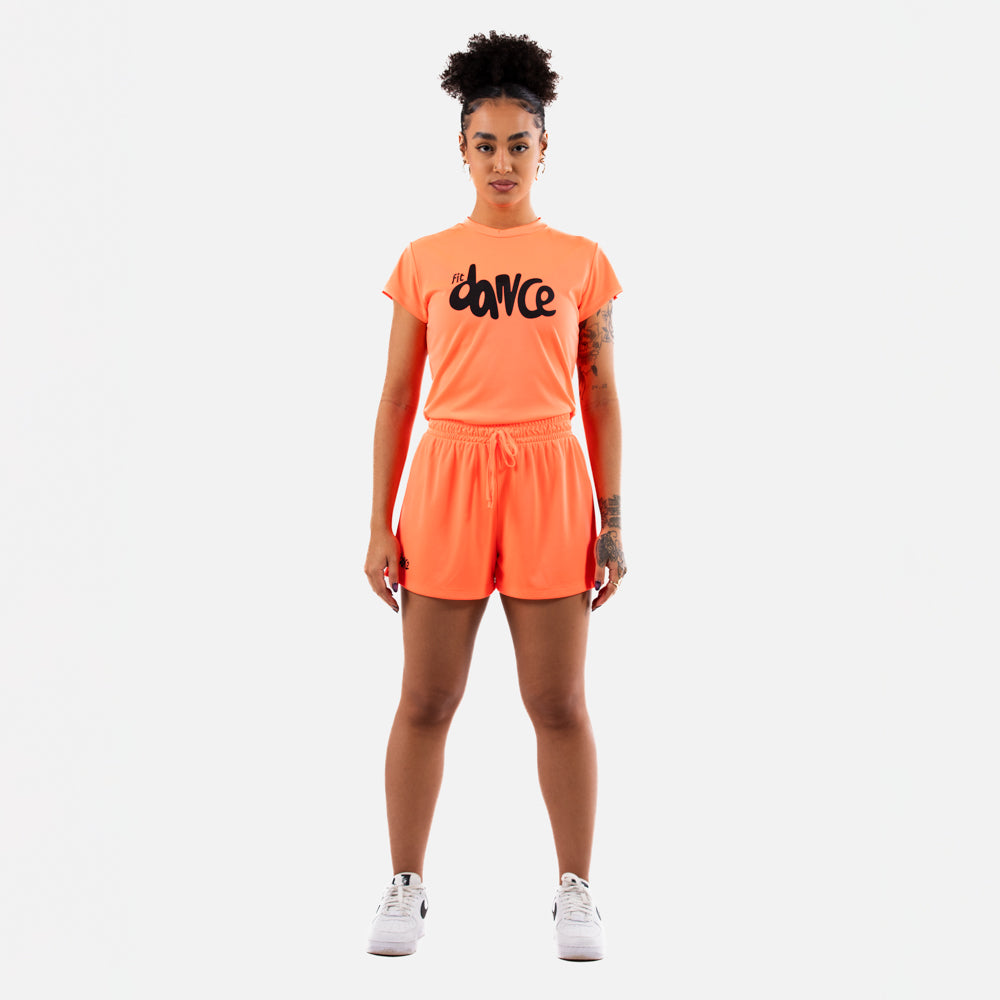 SHORTS FITDANCE MOVE LARANJA NEON