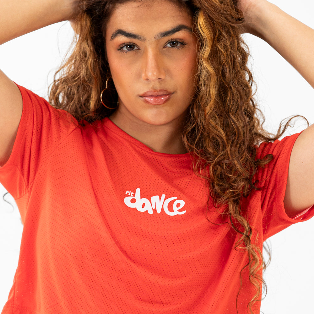 CROPPED FITDANCE CHROMA VERMELHO