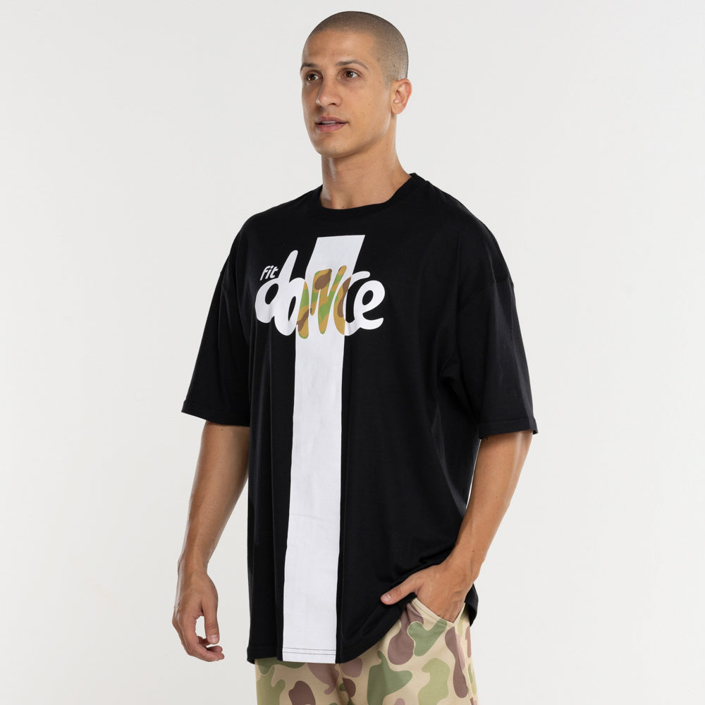CAMISETA BIG OVERSIZED LINES ESTAMPA BRANCA