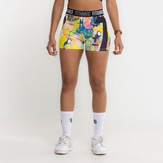 SHORTS ELASTICO FITDANCE FLORAL