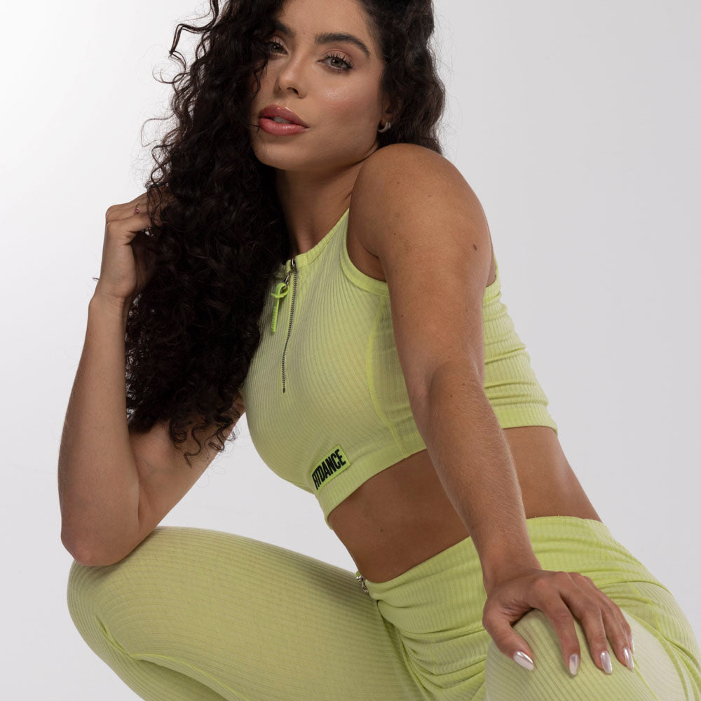 TOP CROPPED ZÍPER FITDANCE CITRUS