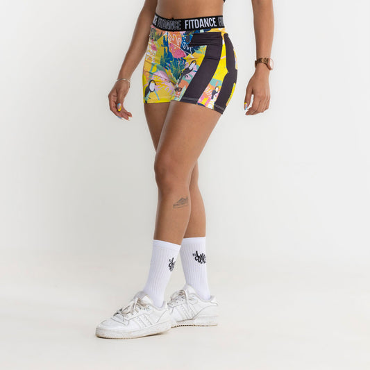 SHORTS ELASTICO FITDANCE FLORAL