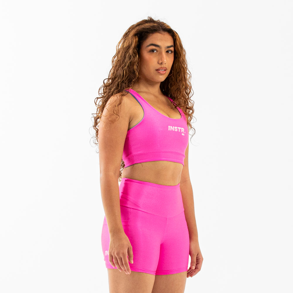 TOP DUPLA FACE INSTRUCTOR FITDANCE CHROMA ROSA AZUL