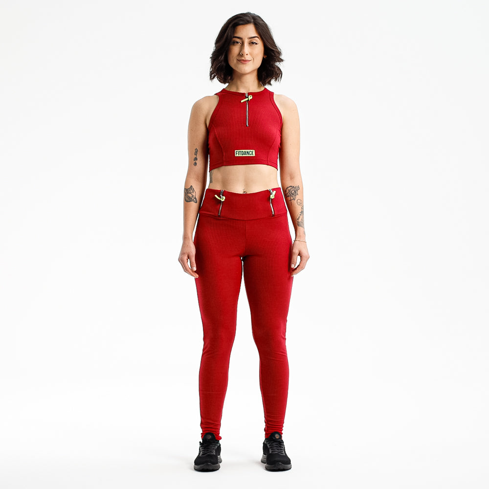 TOP CROPPED ZÍPER FITDANCE PL VINHO