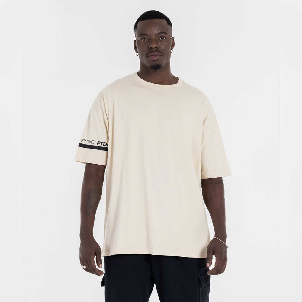 CAMISETA OVERSIZED LISTRA MANGA FTDNC AREIA