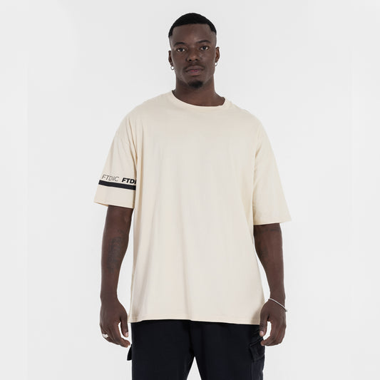 CAMISETA OVERSIZED LISTRA MANGA FTDNC AREIA