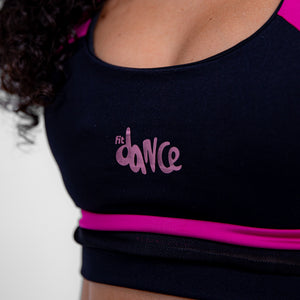 TOP BICOLOR FITDANCE ROSA E PRETO