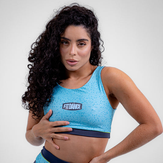 TOP DUPLA FACE FITDANCE AZUL