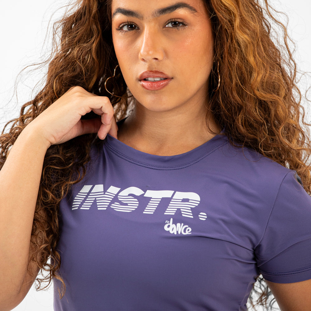 BABY LOOK INSTRUCTOR FITDANCE CHROMA AZUL