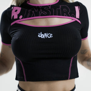 BABY LOOK DECOTE NSTRUCTOR FITDANCE RACE PRETO