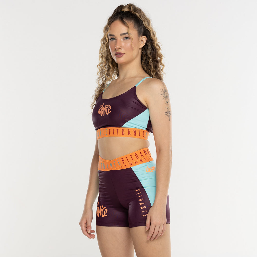 TOP ELASTICO RECORTE FITDANCE ROXO