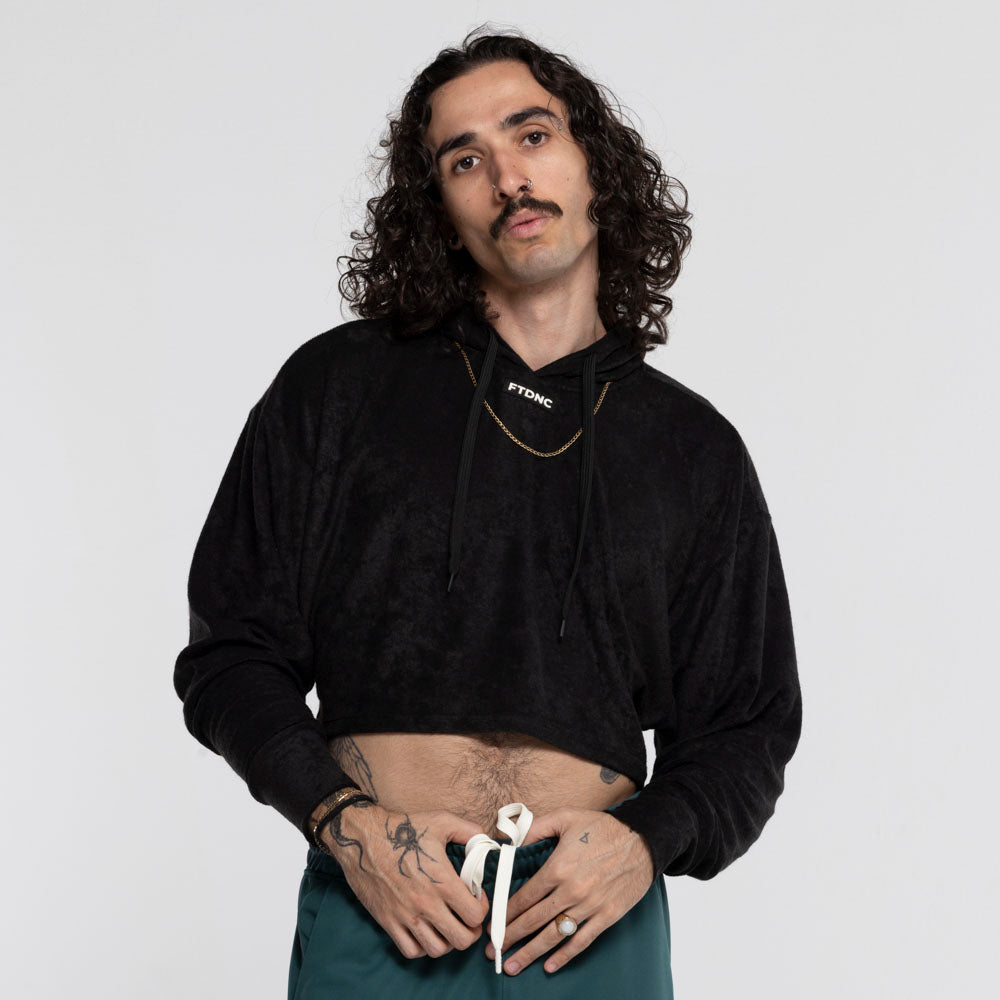 BLUSÃO CROPPED ATOALHADO FTDNC PRETO