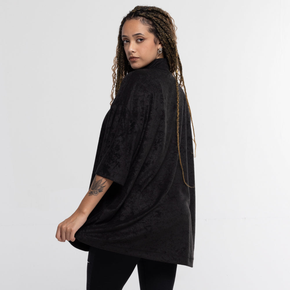 CAMISETA OVERSIZED GOLA ZIPPER FTDNC PRETO