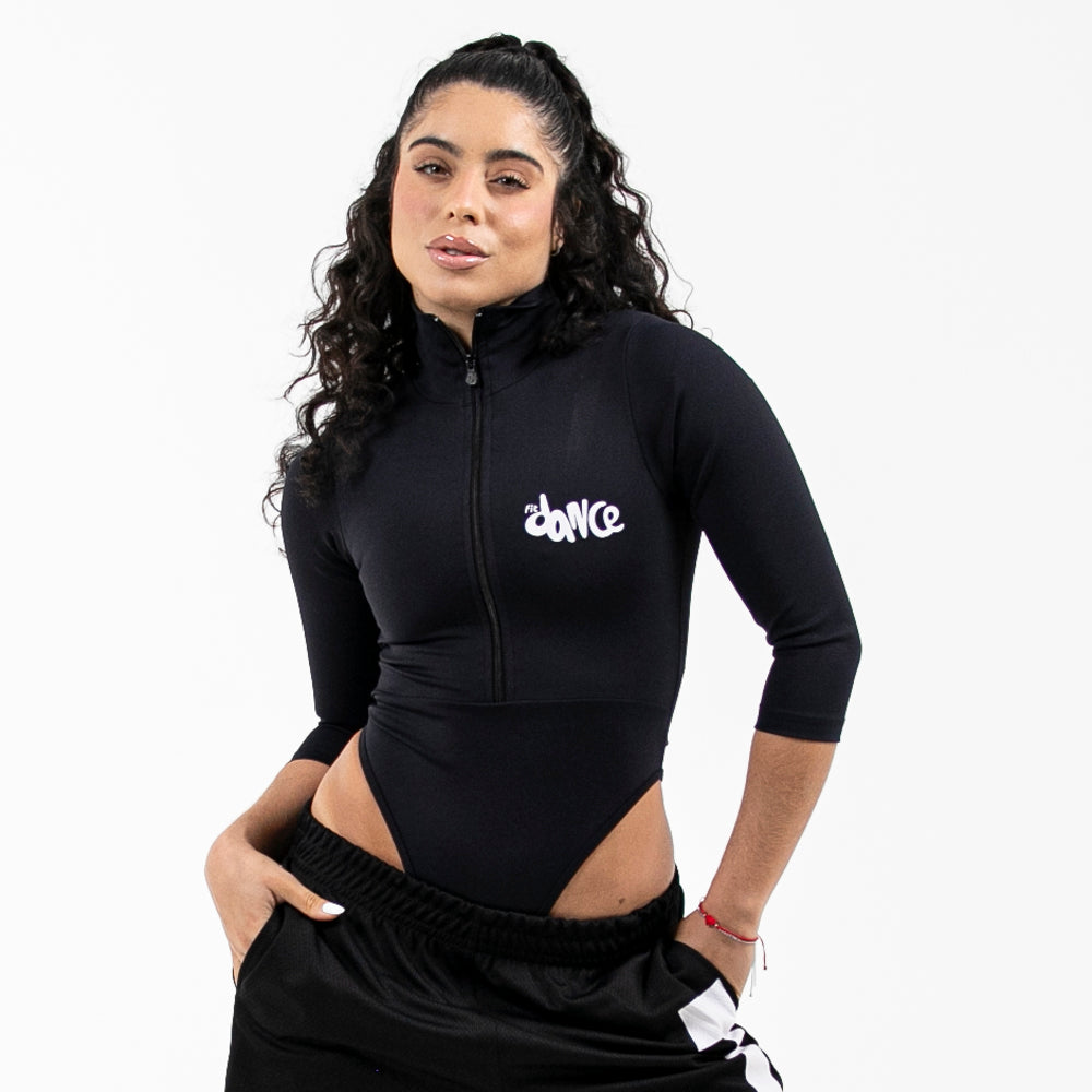 BODY CAVADO GOLA ALTA ML BEATS FITDANCE PRETO