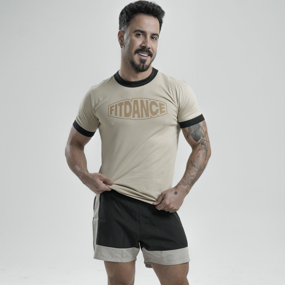CAMISETA INVERSE FITDANCE RACE BEGE