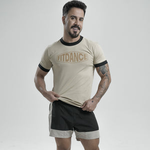 CAMISETA INVERSE FITDANCE RACE BEGE