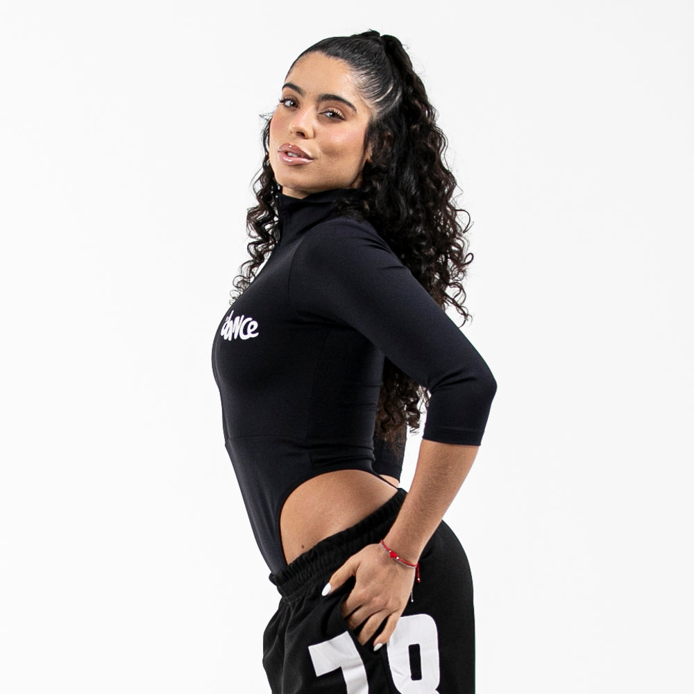 BODY CAVADO GOLA ALTA ML BEATS FITDANCE PRETO