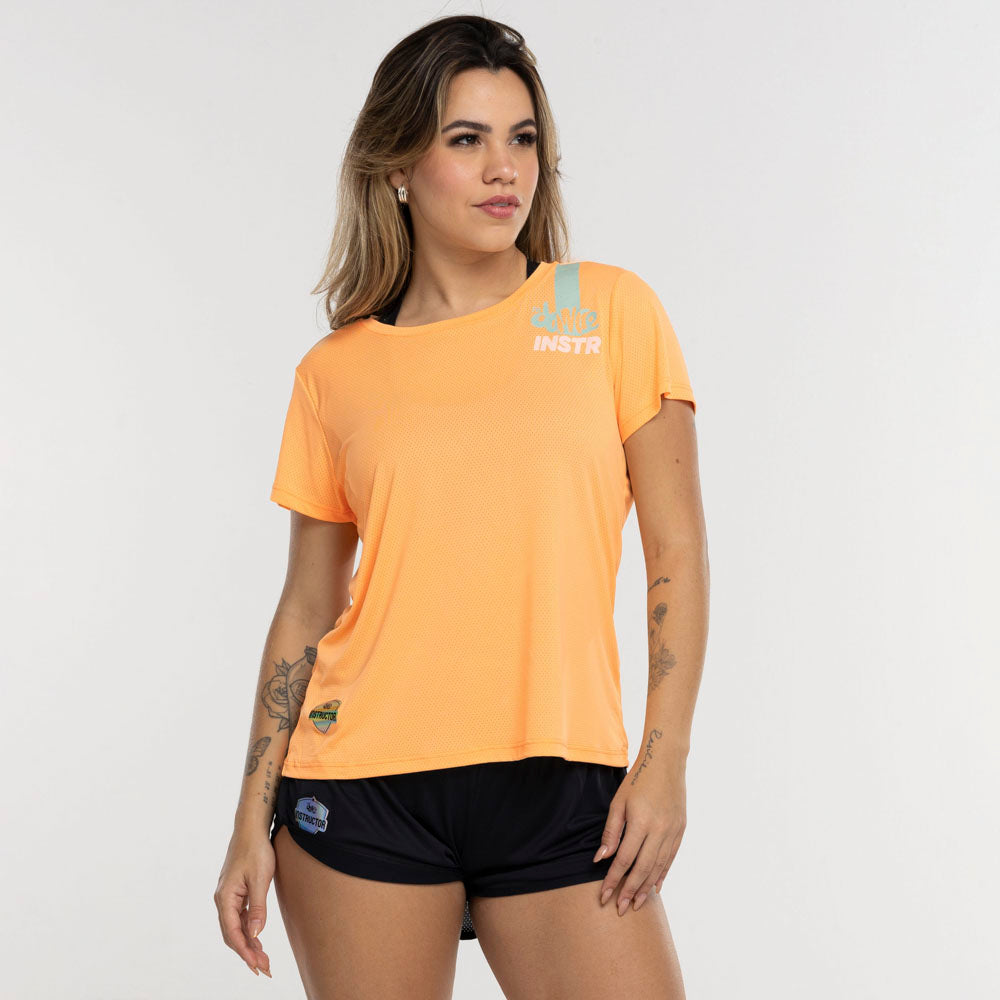 CAMISETA LISTRA FITDANCE INSTRUCTOR LARANJA