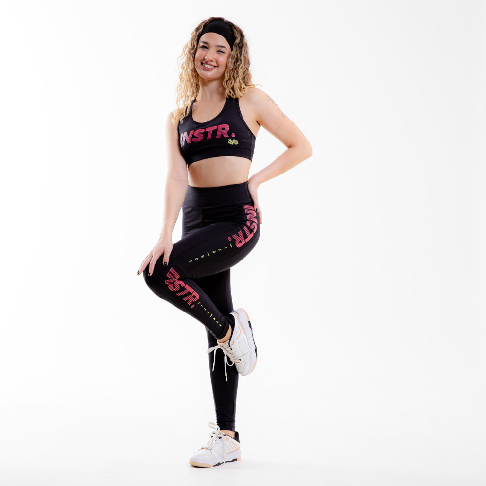LEGGING FITDANCE INSTRUCTOR PRETO EST ROSA
