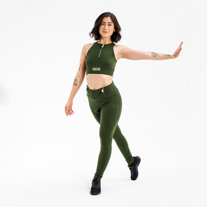 TOP CROPPED ZÍPER FITDANCE PL VERDE