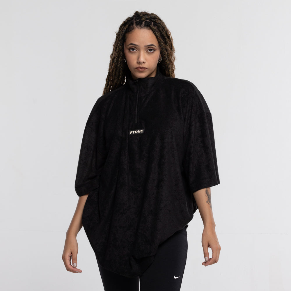 CAMISETA OVERSIZED GOLA ZIPPER FTDNC PRETO