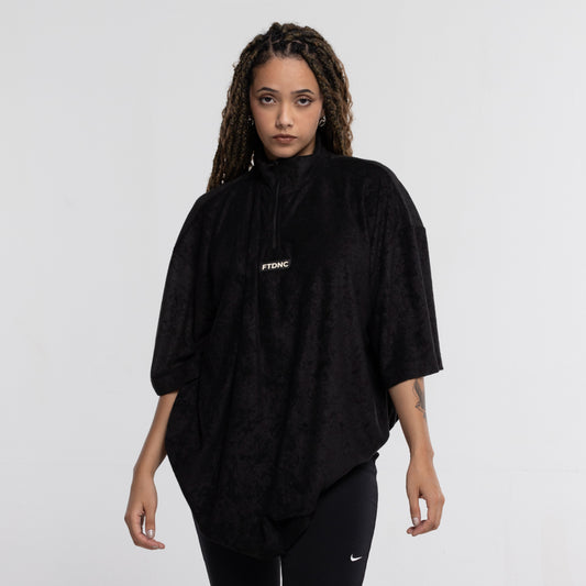CAMISETA OVERSIZED GOLA ZIPPER FTDNC PRETO