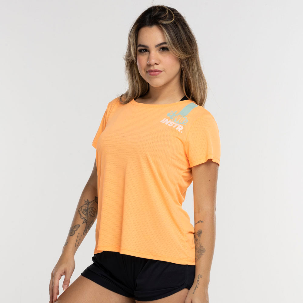 CAMISETA LISTRA FITDANCE INSTRUCTOR LARANJA