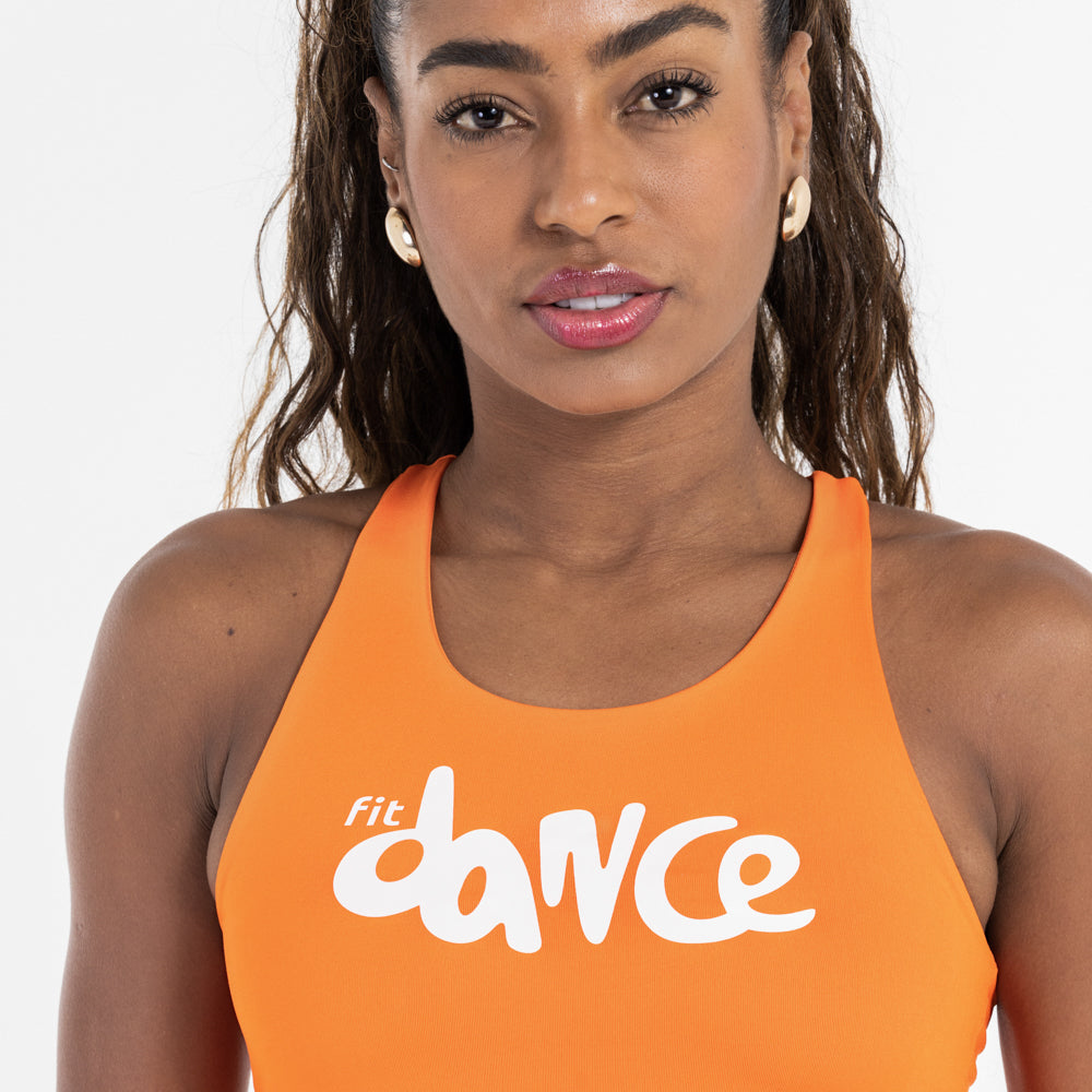 TOP ALONGADO NADADOR FITDANCE LARANJA