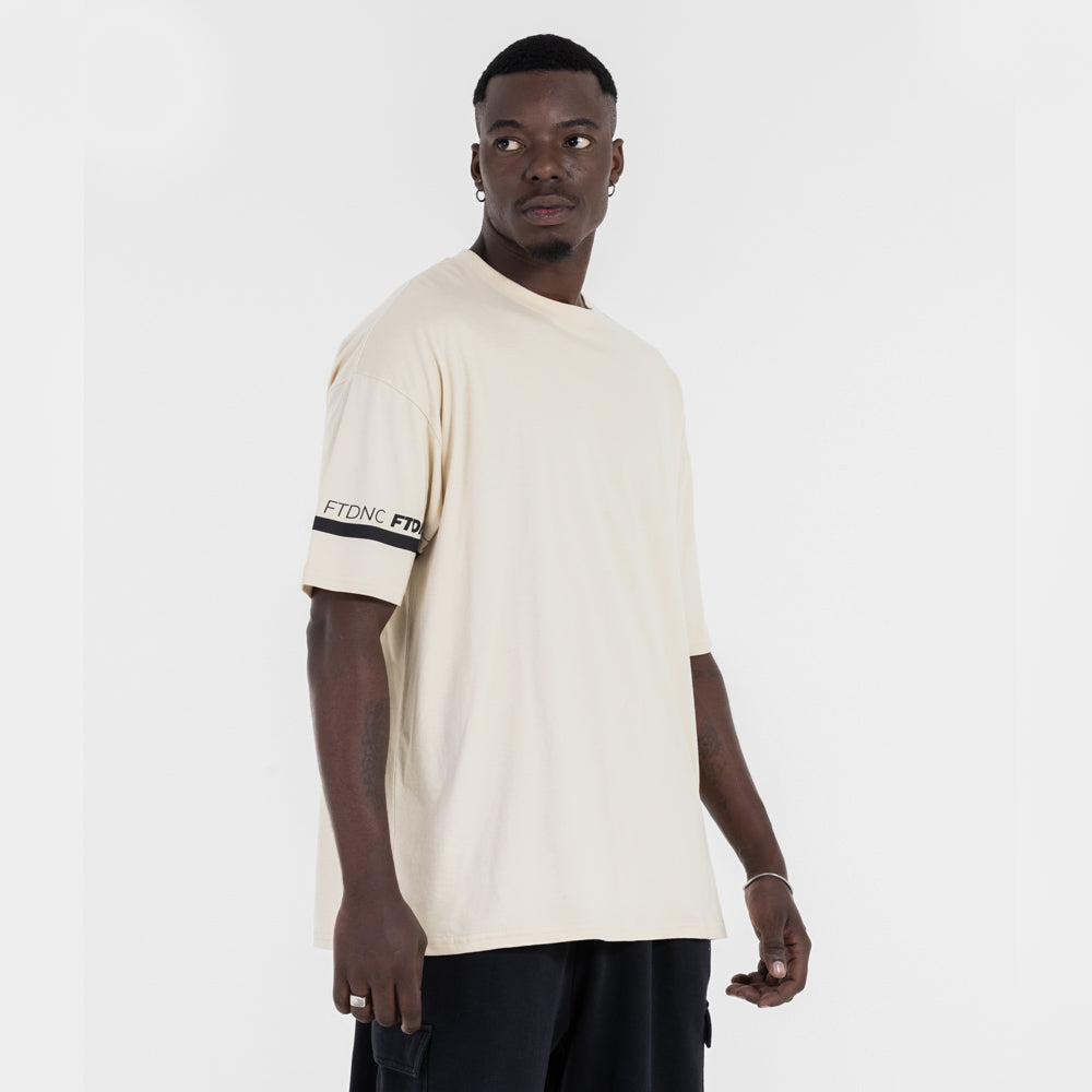 CAMISETA OVERSIZED LISTRA MANGA FTDNC AREIA