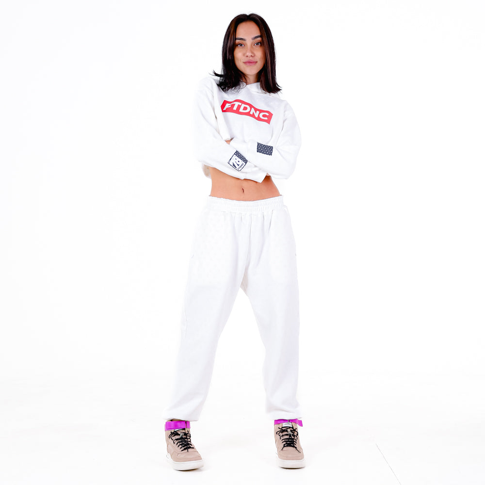 MOLETOM CROPPED CAPUZ FTDNC OFF-WHITE