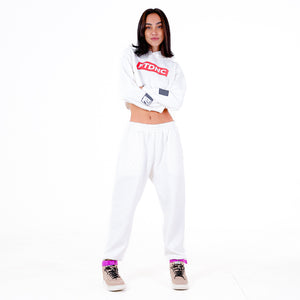 MOLETOM CROPPED CAPUZ FTDNC OFF-WHITE