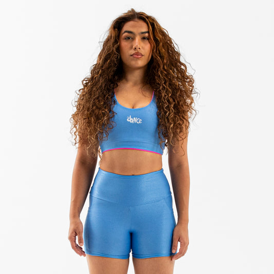 TOP DUPLA FACE FITDANCE CHROMA ROSA AZUL