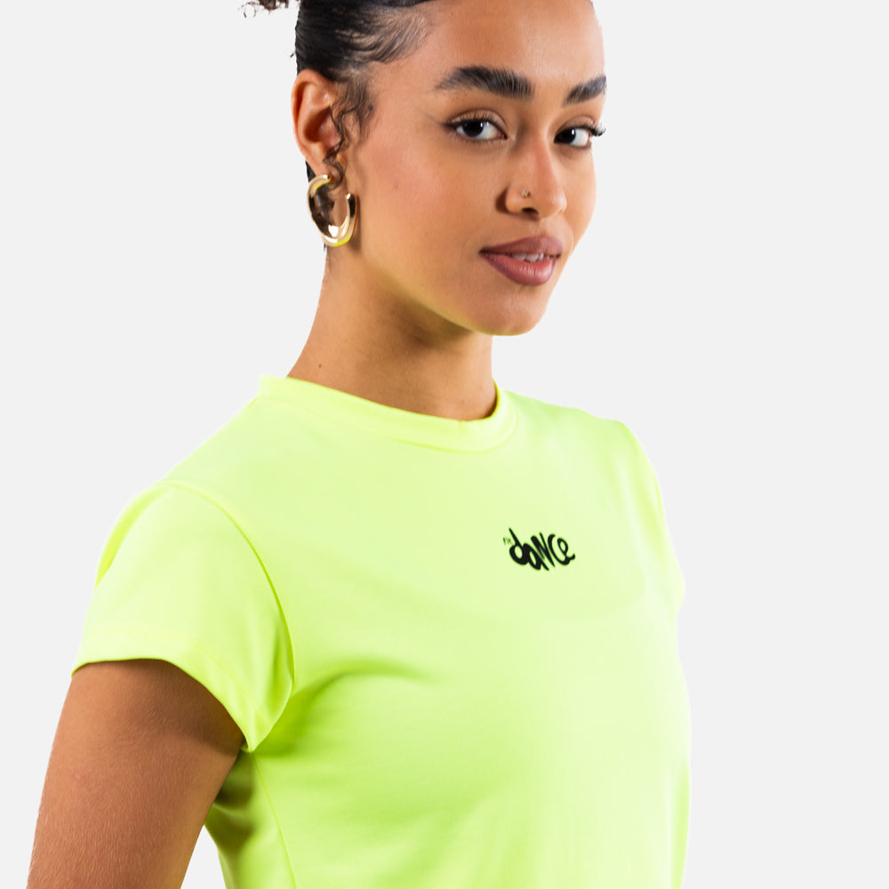 BABY LOOK FITDANCE AMARELO NEON