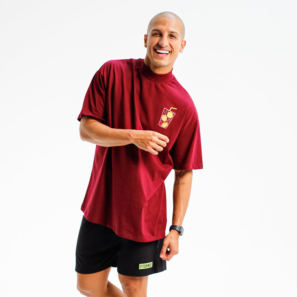 CAMISETA OVERSIZED PL FITDANCE VINHO