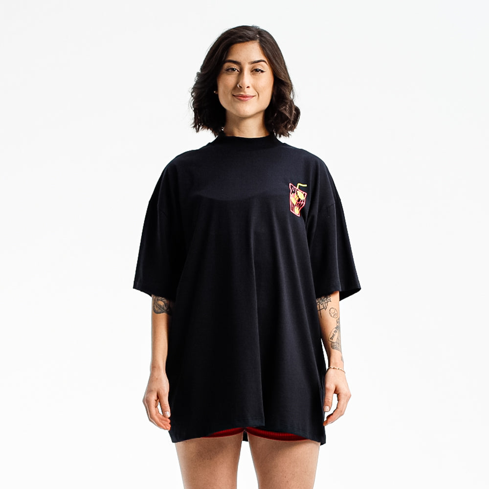 CAMISETA OVERSIZED PL FITDANCE PRETO