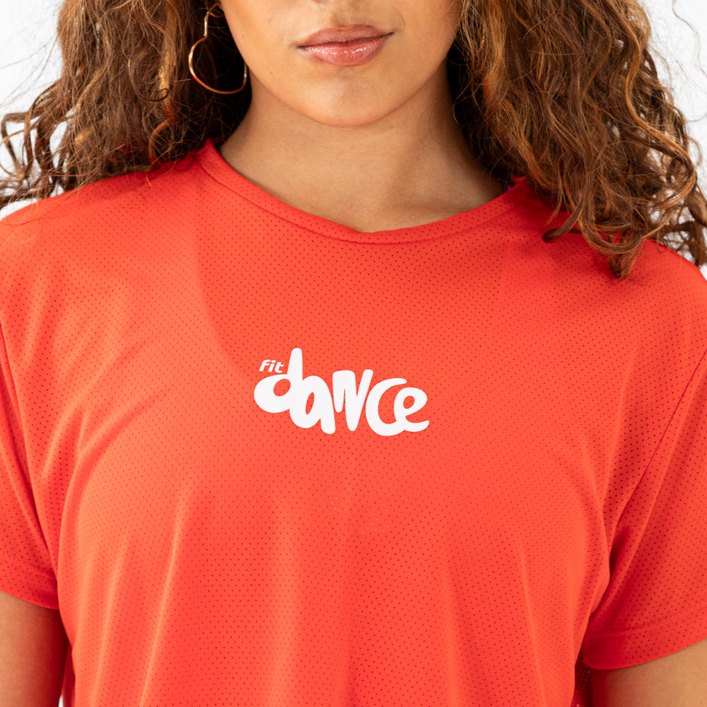 CROPPED FITDANCE CHROMA VERMELHO