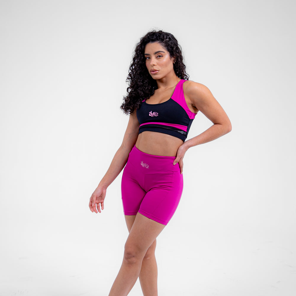TOP BICOLOR FITDANCE ROSA E PRETO