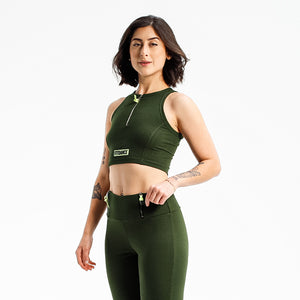TOP CROPPED ZÍPER FITDANCE PL VERDE