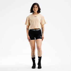CAMISETA CROPPED MALHÃO FTDNC BEGE