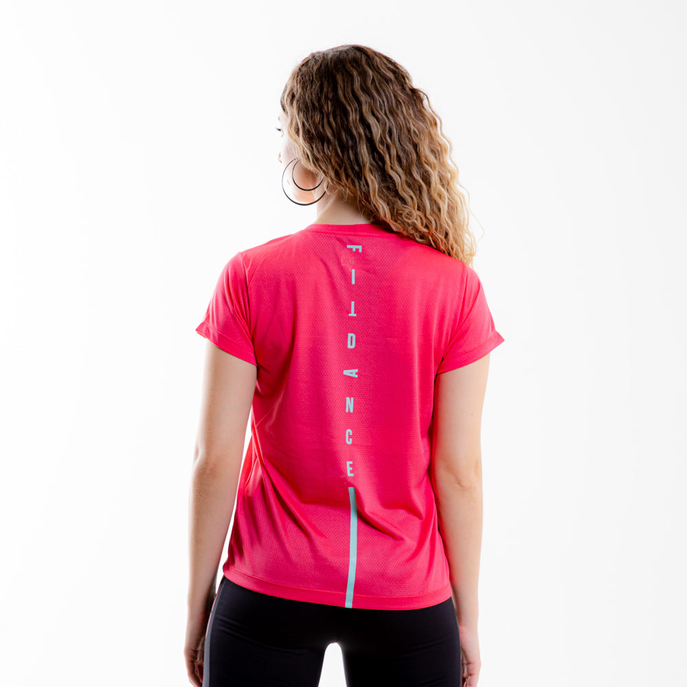 CAMISETA LISTRA FITDANCE INSTRUCTOR ROSA