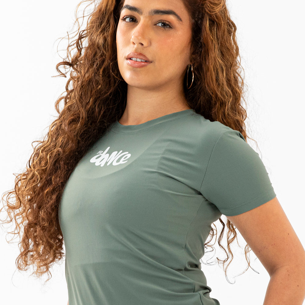 BABY LOOK FITDANCE CHROMA VERDE