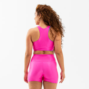 TOP DUPLA FACE FITDANCE CHROMA ROSA AZUL