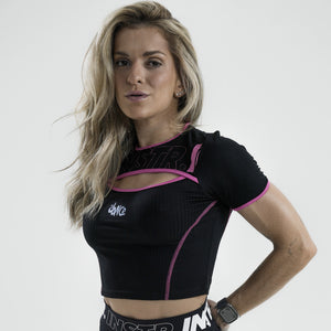 BABY LOOK DECOTE NSTRUCTOR FITDANCE RACE PRETO