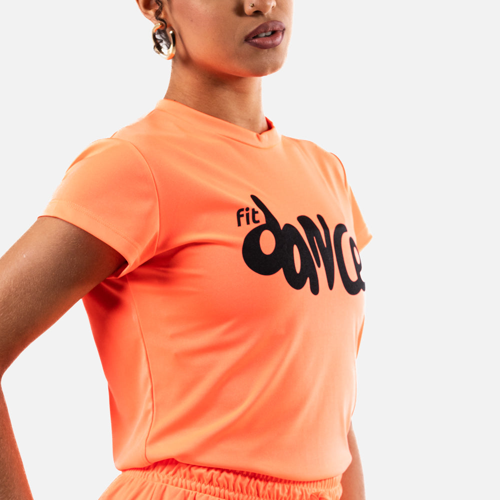 BABY LOOK FITDANCE BOLD LARANJA NEON