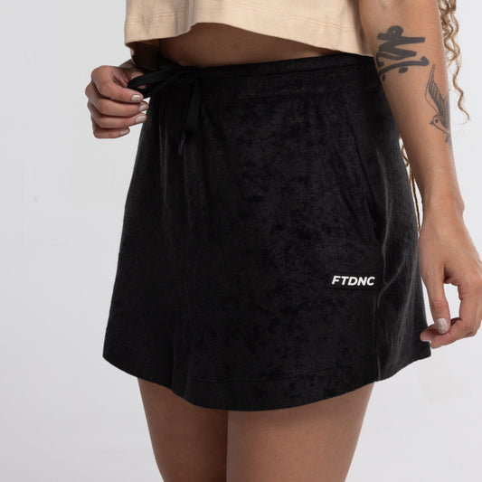 SAIA CURTA MALHA COTELÊ FTDNC PRETO